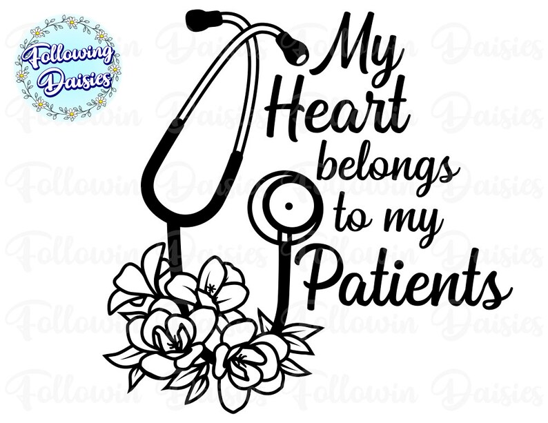 Download FLORAL STETHOSCOPE in SVG Nurse Doctor Flowers Medical | Etsy