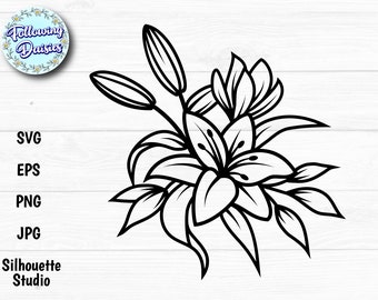 花束 SVG、花、花飾り、花の SVG ファイル、切り絵テンプレート、クリカットとシルエット用の SVG ファイル
