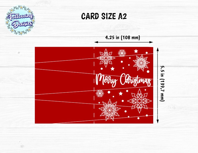 CHRISTMAS CARD SVG Merry Christmas Card Template Christmas - Etsy