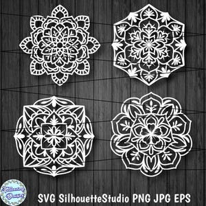 MANDALA in formato SVG n. 2, vettore Mandala, silhouette Mandala, modello di carta ritagliata, file SVG per Cricut e silhouette, download immediato