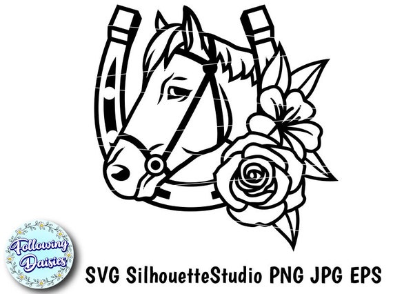 HERRADURA y CABALLO decorado con flores en SVG Cabeza de - Etsy México HERRADURA y CABALLO decorado con flores en SVG Cabeza de - Etsy México