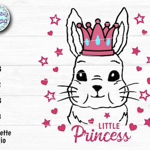 BUNNY SVG, Bunny with crown, Easter bunny, Little Princess, Bunny face, Cute bunny, Rabbit face, Svg files for cricut and silhouette