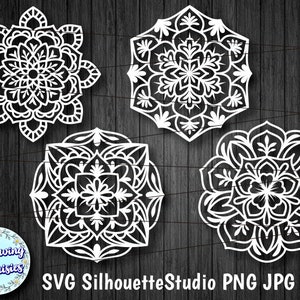 MANDALAS in SVG format No 2, Mandala vector, Mandala silhouette, Paper cut template, Svg files for cricut and silhouette, Instant Download image 1