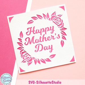 Svg de carte de fête des mères, bonne fête des mères, svg de cadre floral, fichiers svg fête des mères, fichiers Svg pour cricut et silhouette