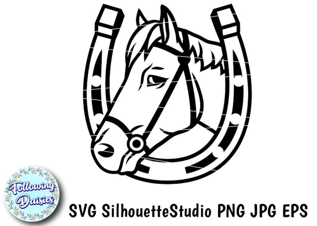 HORSESHOE and HORSE Head SVG, Ranch, Equestrian, Farm, Horse Riding, Western, Svg Files for