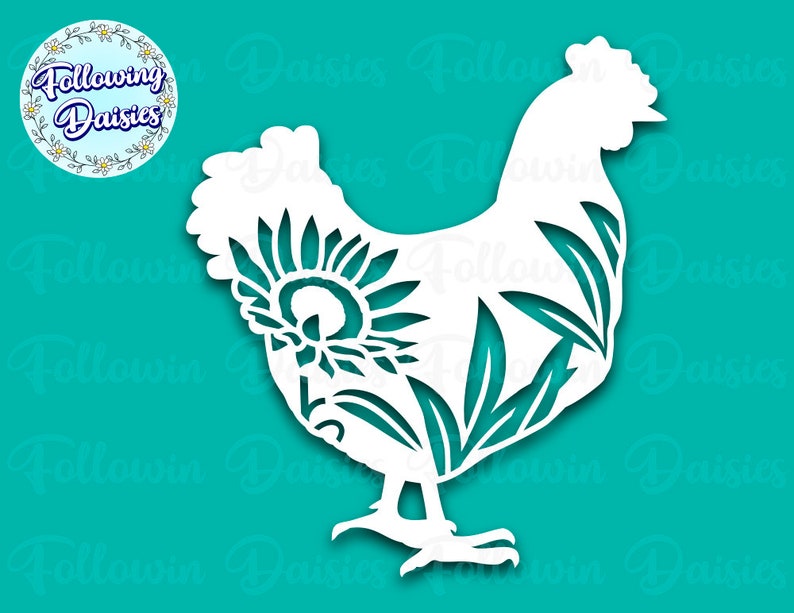 Download FLORAL CHICKEN in SVG Chicken silhouette Farm Chicken | Etsy