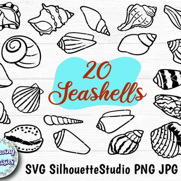 SEASHELLS in SVG, Seashells Bundle, Summer, Beach, Ocean, Shell, Sea, Svg files for cricut and silhouette, Paper cut template