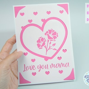 CARTÃO DE DIA DAS MÃES SVG, cartão de feliz dia das mães svg, cartão de dia das mães Cricut svg, arquivos Mama svg, arquivos Svg para cricut e silhueta