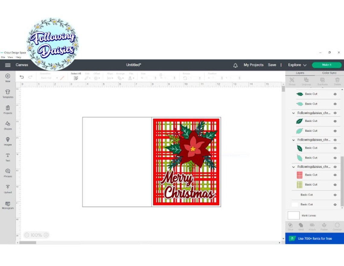 CHRISTMAS CARD SVG Merry Christmas Card Template Christmas - Etsy