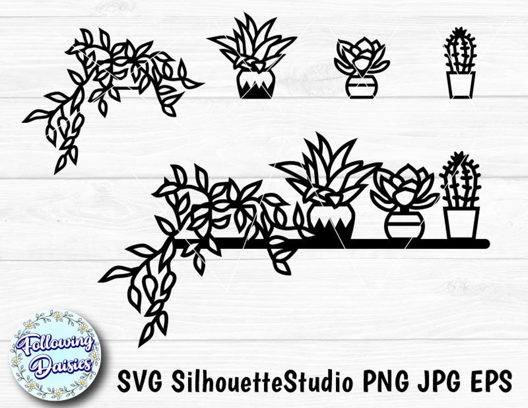 PLANTS on a SHELF SVG Nº2, Potted Plants, House Plants, Gardening