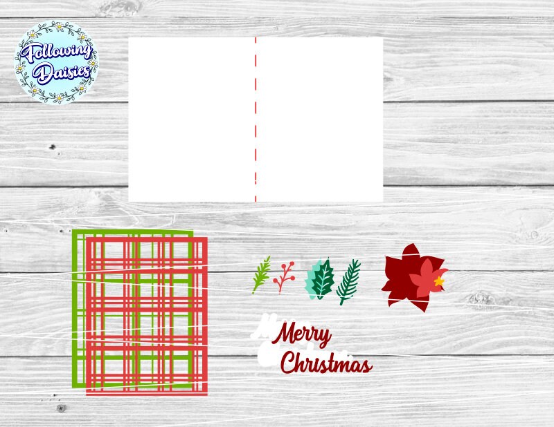 CHRISTMAS CARD SVG Merry Christmas Card Template Christmas - Etsy