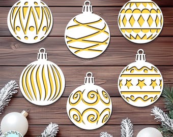CHRISTMAS BALLS SVG N2, Christmas ornament svg file, Xmas balls svg, Christmas ornaments bulb svg, Svg files for Cricut and Silhouette