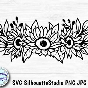SUNFLOWERS in SVG, Sunflower bouquets, Floral decoration, Flowers, Floral, Paper cut template, Cut files for cricut and Silhouette