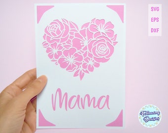 MOTHERS day CARD SVG, Happy Mothers day card svg, Cricut Mothers day card svg, Mama svg files, Svg files for cricut and silhouette