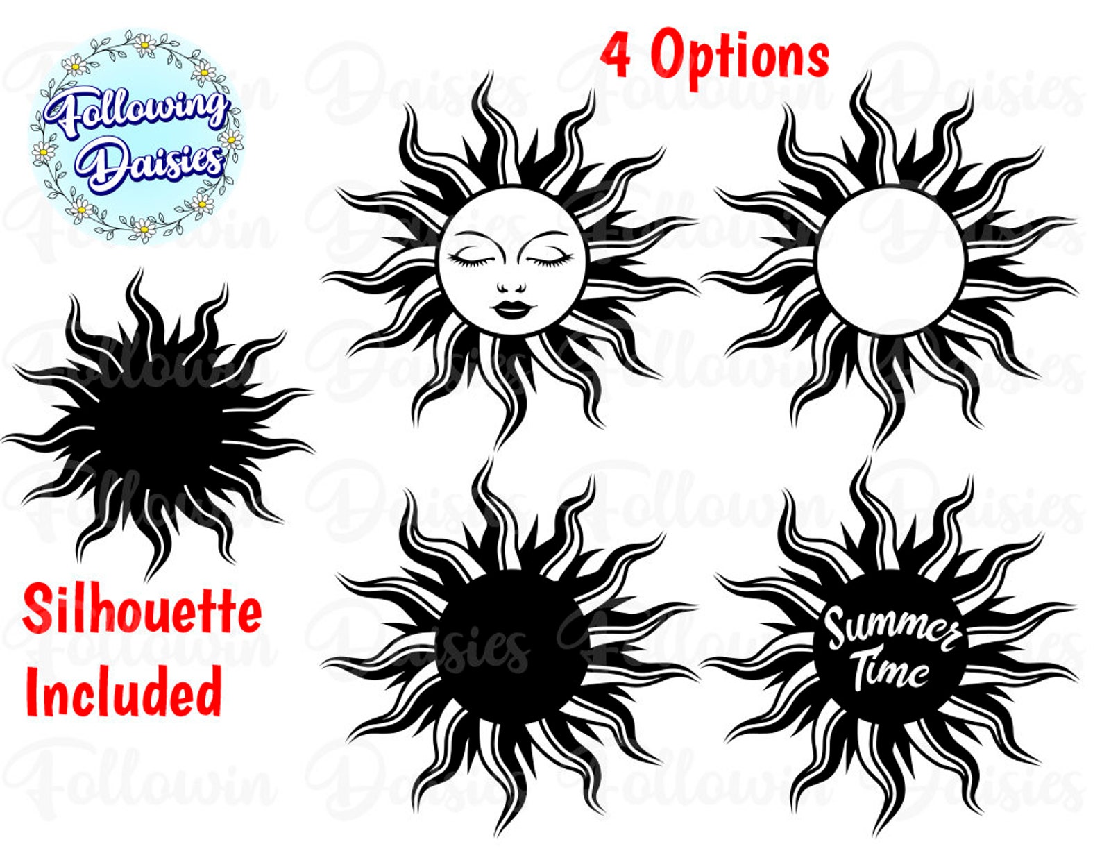 SUN FACE SVG Sun vector Sun silhouette Svg files for cricut | Etsy