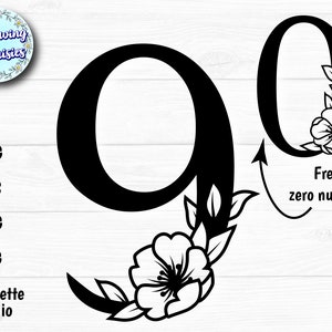 NUMBER 9 in SVG, Floral number, Number 0, Number 90, Anniversary, Birthday, Paper cut template, Svg files for cricut and silhouette
