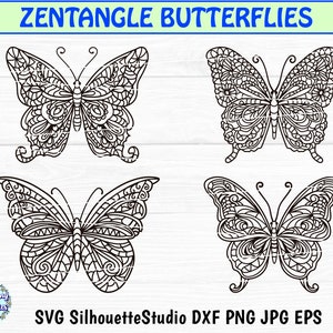 PAPILLONS SVG, bundle svg papillon, silhouette svg papillon, Zentangle, svg papillon couper des fichiers, fichiers Svg pour cricut et silhouette