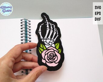 MARCAPAGINAS de HALLOWEEN SVG, Mano de esqueleto svg, Halloween svg, Cricut marcapáginas svg, Archivos de corte para cricut y silhouette