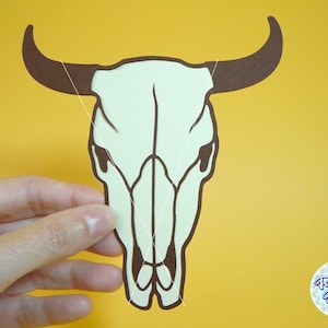COW SKULL SVG, Kuh Schädel Kopf svg, Bullen Schädel svg, Vektor Kuhschädel, Western, svg-Dateien für cricut und Silhouette, Papierschnitt-Vorlage
