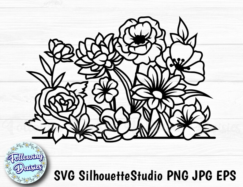 Free Free Silhouette Flower Border Svg SVG PNG EPS DXF File