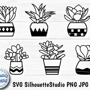 SUCCULENTS en SVG, Plantes d’intérieur, Plantes en pot, Cactus, Jardinage, Jardin, Fichiers Svg pour Cricut et Silhouette