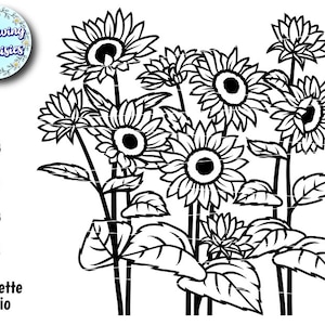 CHAMP DE TOURNESOL en SVG, fleurs, décoration florale, prairie fleurie, modèle en papier découpé, fichiers svg pour cricut et silhouette