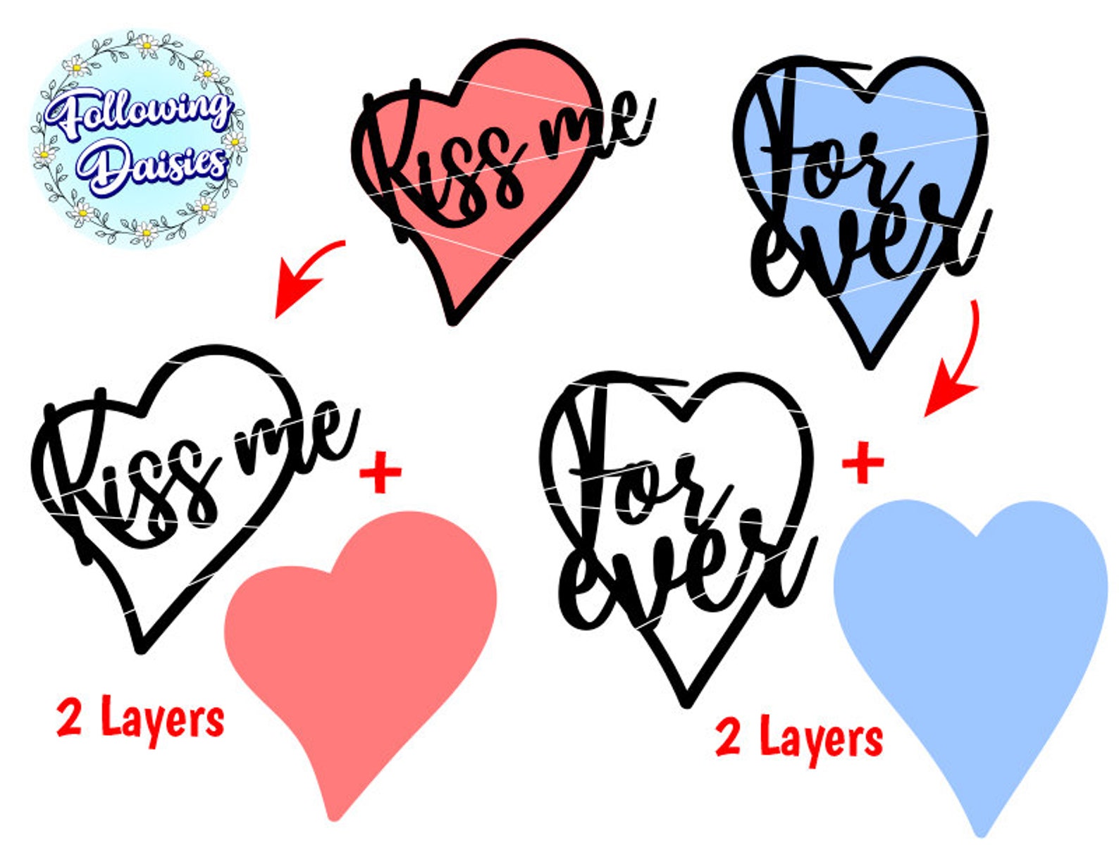 VALENTINE HEARTS SVG Valentines Day Svg Conversation Heart | Etsy