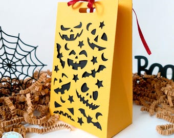Halloween Bag Template SVG : Trick or Treat Candy Box, Cricut & Silhouette Cut File