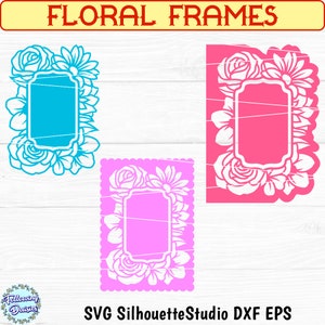 FLORAL FRAMES SVG, Floral card cover svg, Floral wreath, Monogram frame, Frame clipart, Svg files for cricut and silhouette