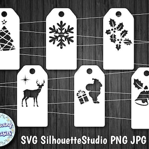 ÉTIQUETTES de Cadeau au format SVG, Étiquettes de Noël, Noël, Décorations de Noël, Fichiers de découpe pour cricut et silhouette