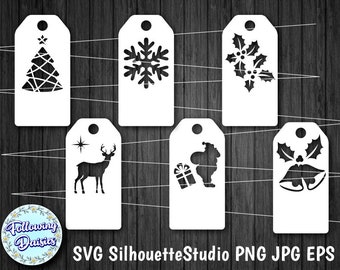 GIFT TAGS in SVG format, Christmas tags, Christmas, Christmas decoration, Svg files for Cricut and Silhouette, Paper cut template