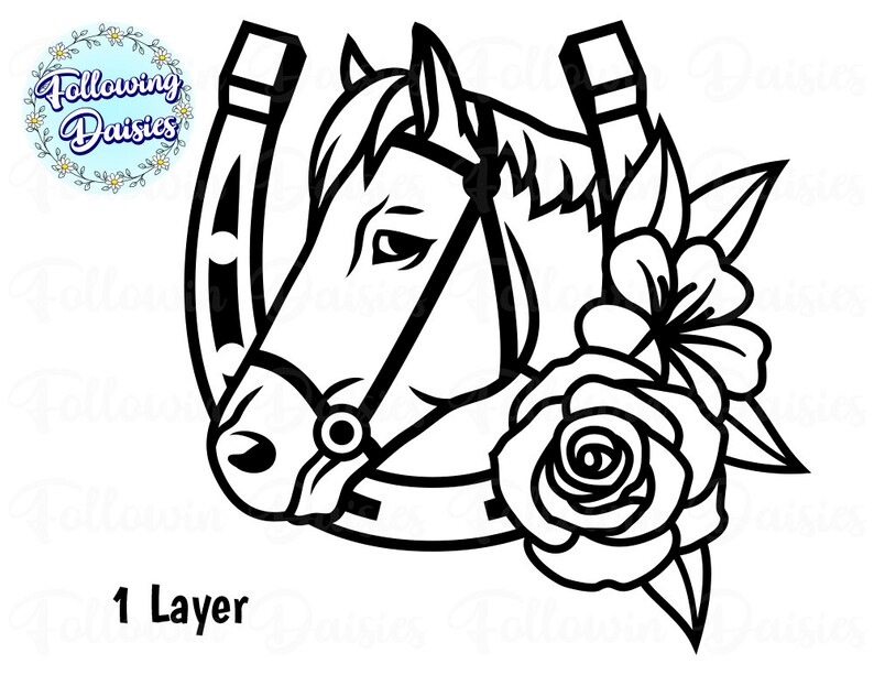 Download Clip Art Ranch Paper Cut Template Horse Riding Horseshoe And Horse Head Svg Flowers Floral Horseshoe Svg Files For Cricut And Silhouette Art Collectibles