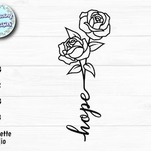 HOPE FLORAL in SVG, Roses bouquets, Hope flowers, Floral, Hope cut file, Paper cut template, Cut files for cricut and Silhouette