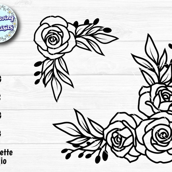 FLOWERS in SVG, Roses bouquets, Floral decoration, Flowers, Flower corner, Paper cut template, Cut files for cricut and Silhouette