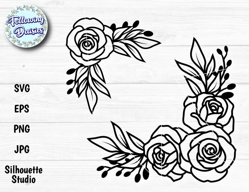 Download Flowers In Svg Roses Bouquets Floral Decoration Flowers Etsy