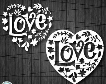 HEART SVG file, Valentine's day, Love cut file, Birthday, svg files for cricut and silhouette, Paper cut template