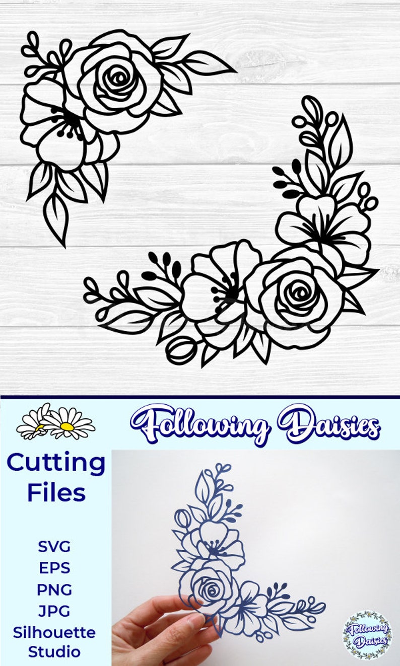 Free Free 210 Silhouette Flower Border Svg SVG PNG EPS DXF File