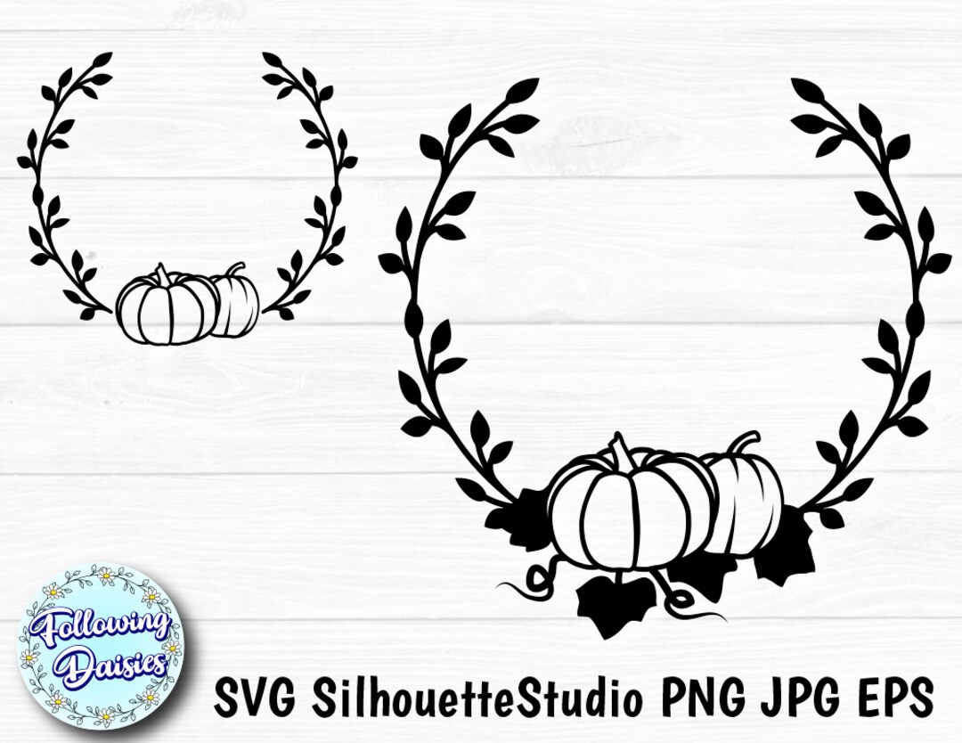 PUMPKIN WREATH in SVG Format, Halloween, Thanksgiving, Fall Decoration ...