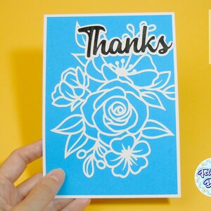 THANK you CARD SVG, Floral thank you card svg, Cricut thank you card, Floral card svg, Card svg, Svg files for Cricut and Silhouette