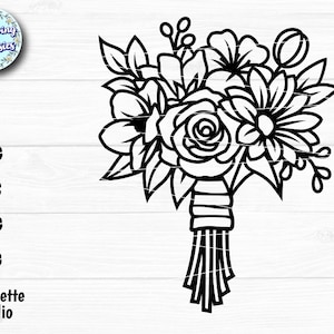 BLUMENSTRAUß in SVG, Blumenstrauß, Blumendekoration, Blumenverzierung, Rosenstrauß, Schnittdateien für Cricut und Silhouette