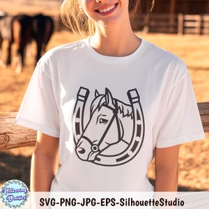 FERRO DI CAVALLO e TESTA DI CAVALLO SVG, cavallo da ranch SVG, equestre, western SVG, cavallo SVG, western SVG, file SVG a ferro di cavallo per Cricut e Silhouette