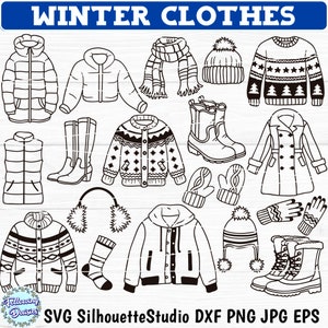 WINTERKLEIDUNG SVG, Wintermütze für Cricut, Winterdesigns, Winterpullover für Cricut und Silhouette