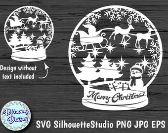 CHRISTMAS GLOBE in SVG, Christmas ornaments, Christmas template, Snow Globe, Svg file for cricut and silhouette, Paper cut template