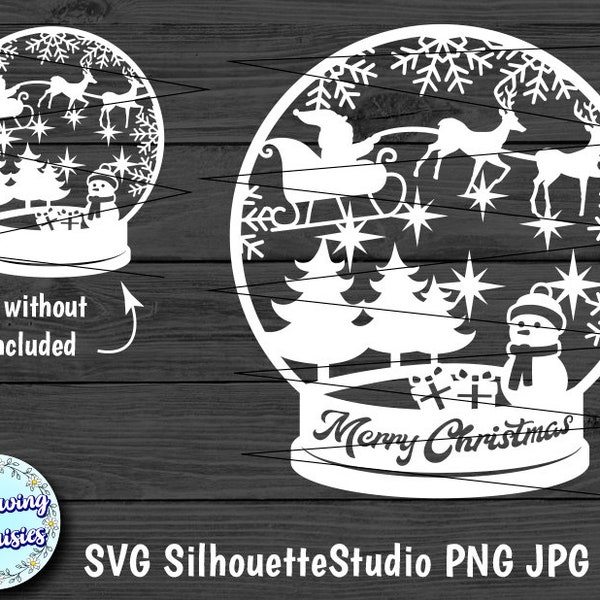 CHRISTMAS GLOBE in SVG, Christmas ornaments, Christmas template, Snow Globe, Svg file for cricut and silhouette, Paper cut template