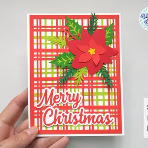 CARTÃO DE NATAL SVG, Feliz Natal, Modelo de cartão, Cartão de Natal para cricut, Cartão de felicitações de Natal, Arquivos cortados para cricut e Silhueta
