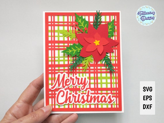 CHRISTMAS CARD SVG, Merry Christmas, Card template, Christmas card for cricut, Christmas greeting card, Cut files for cricut and Silhouette