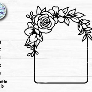 FLORAL FRAME SVG, Floral wreath, Monogram frame, Circle frame, Round floral frame svg, Svg files for cricut and silhouette