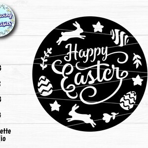HAPPY EASTER en SVG, Decoración de Pascua, Texto, Celebración de la pascua, Festividad, Archivos de corte para Cricut y Silhouette