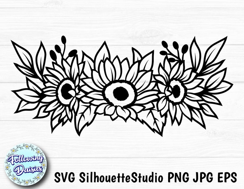Download SUNFLOWERS in SVG Sunflower bouquets Floral decoration | Etsy