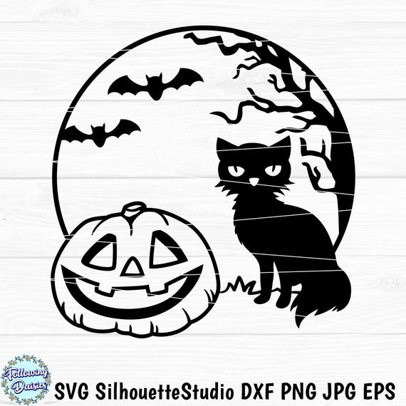 ハロウィンカボチャと猫のSVG、ハロウィンの看板、ハロウィンの